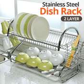 2 Layer Stainless Dish Drainer Rack
