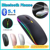 Slim Wireless Bluetooth 5.1 Rechargeable Mouse - Dual Mode