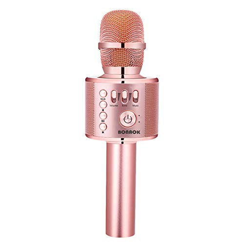 BONAOK Wireless Bluetooth Karaoke Microphone 3-in-1 Portable