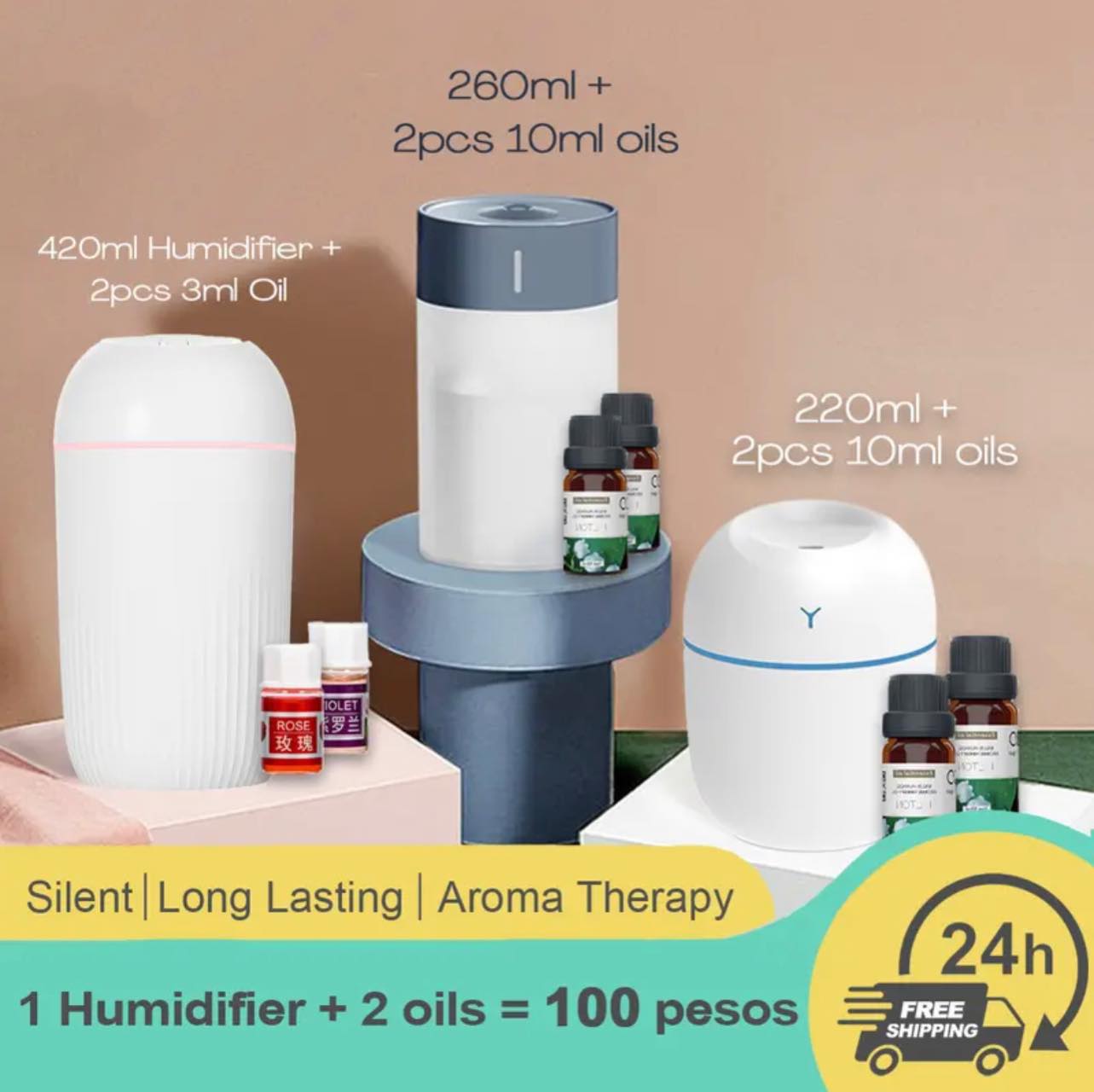 Jcam Humidifier Bundle: 3PCS for 100 Pesos, with Free Essential O