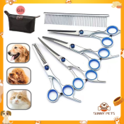 Pet Grooming Scissors Kit - Sharp and Durable, Freebie Bag