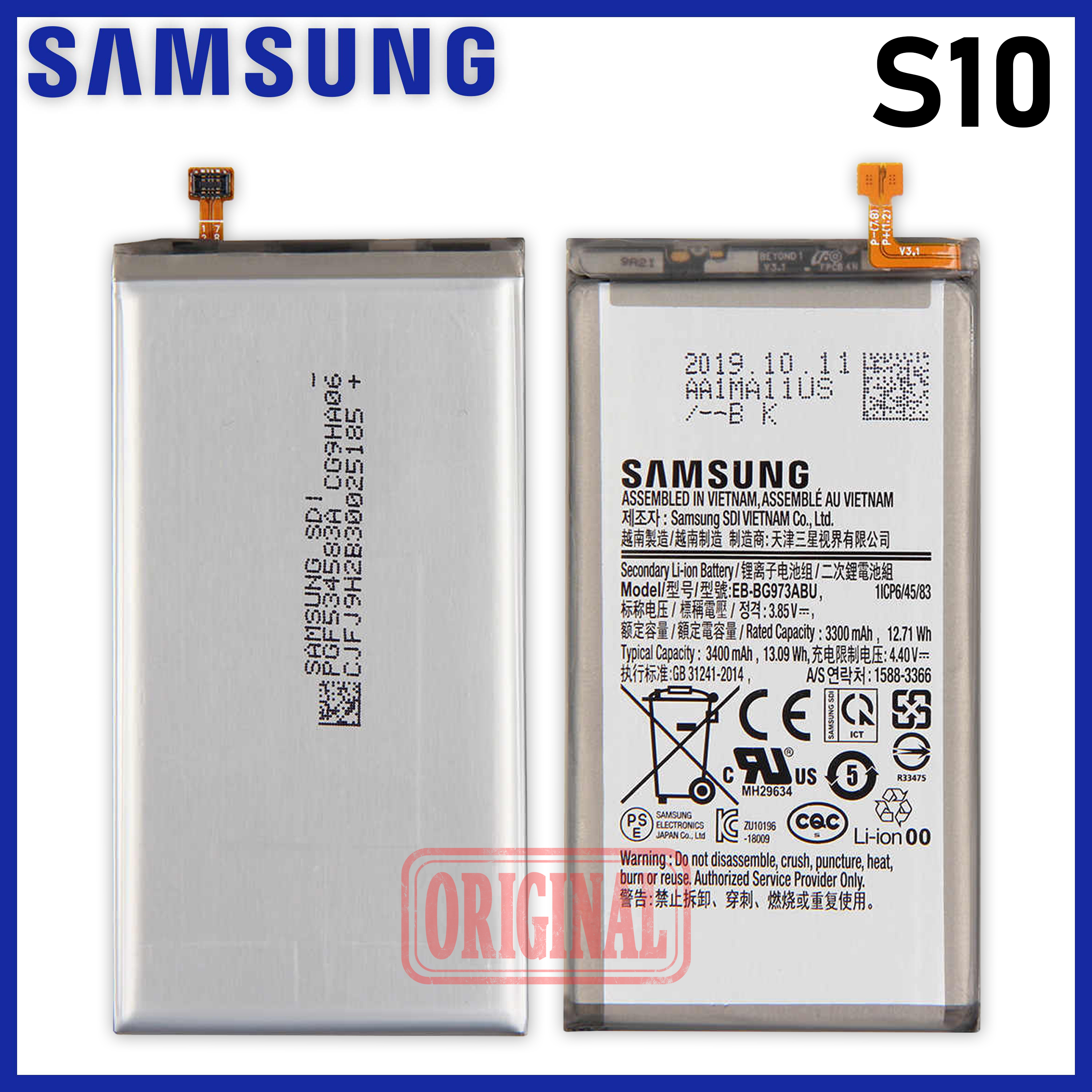 Samsung Galaxy S10 Battery Original Model EB-BG973ABU Fit S 10 SM