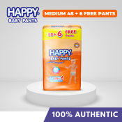 HAPPY Baby Pants Diaper Medium 48 + 6 pieces