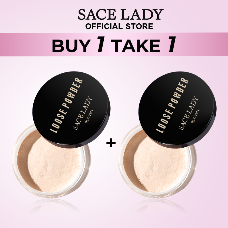 Discount on SACE LADY  shoes - SKU: SACE LADY 2 Pcs Matte Loose Powder Oil Control Setting Powder Waterproof Lightweight Face Makeup