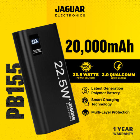 Jaguar Electronics 20000mAh Power Bank with Fast Charging Technology
