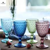 Diamond Pattern Crystal Goblet - 350ml Glassware