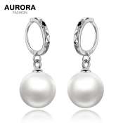 Aurora Korea 925 Silver Pearl Ring Earrings Jewelry EH032