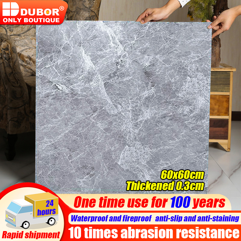 DUBOR3D 60x60CM Marble Vinyl Floor Sticker - Waterproof, Self-Adhesive