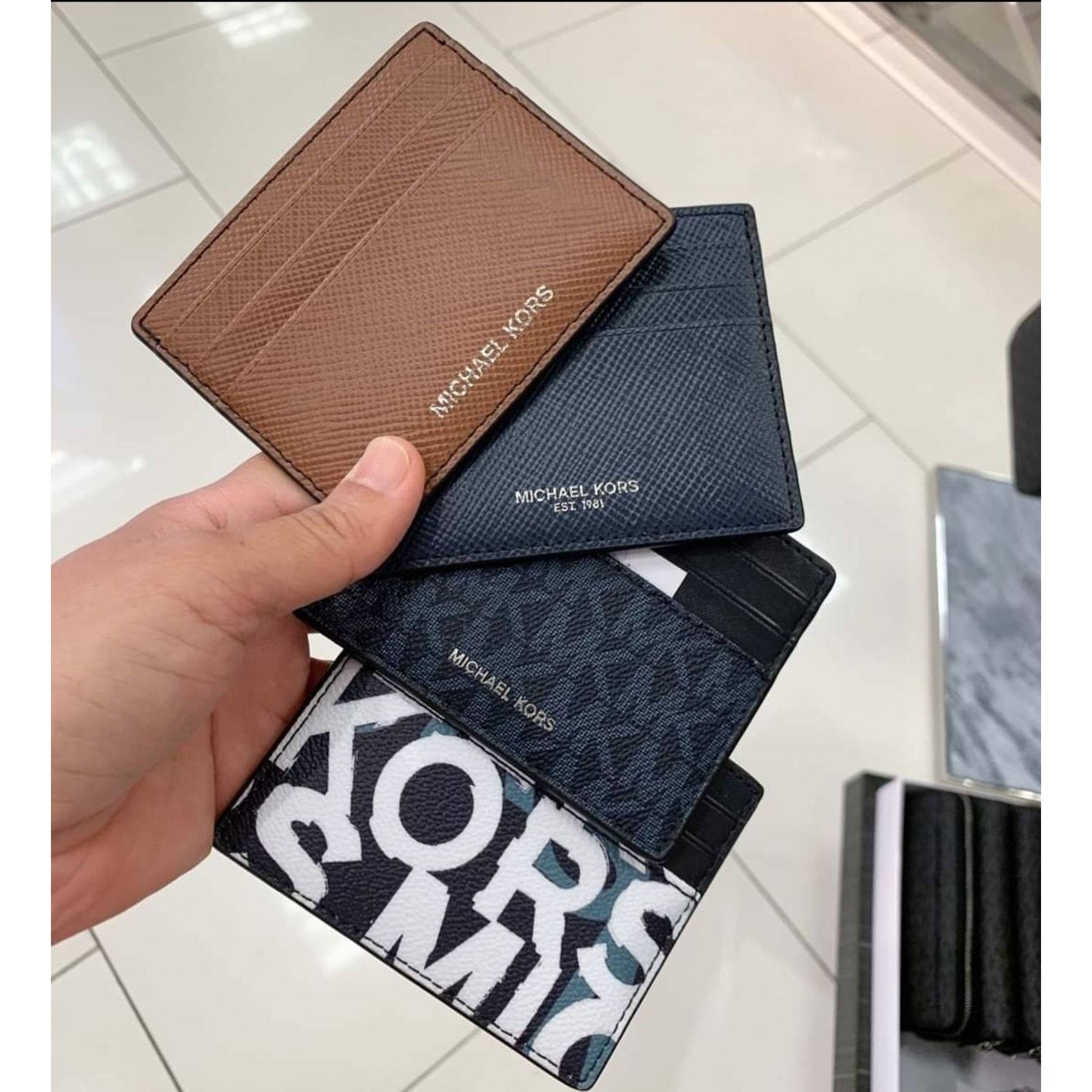 Original Michael Kors Slim Card Case Leather Wallet- Brown | Lazada PH