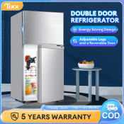 Tixx 138L Double Door Refrigerator - Low Noise, Power Saving