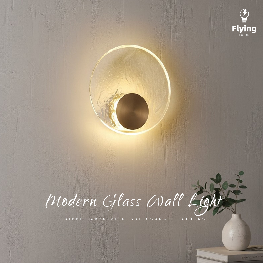 Đèn Tường Trang Trí Phòng Khách Đèn Treo Tường Thủy Tinh Hiện Đại Đèn Ngủ Treo Tường Phòng Ngủ - Đèn Chiếu Sáng Bóng Pha Lê Gợn Sóng Cho Phòng Khách, Phòng Ngủ, Cầu Thang