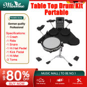 Minsine Portable Table Top Drum Kit with Built in Speakers
