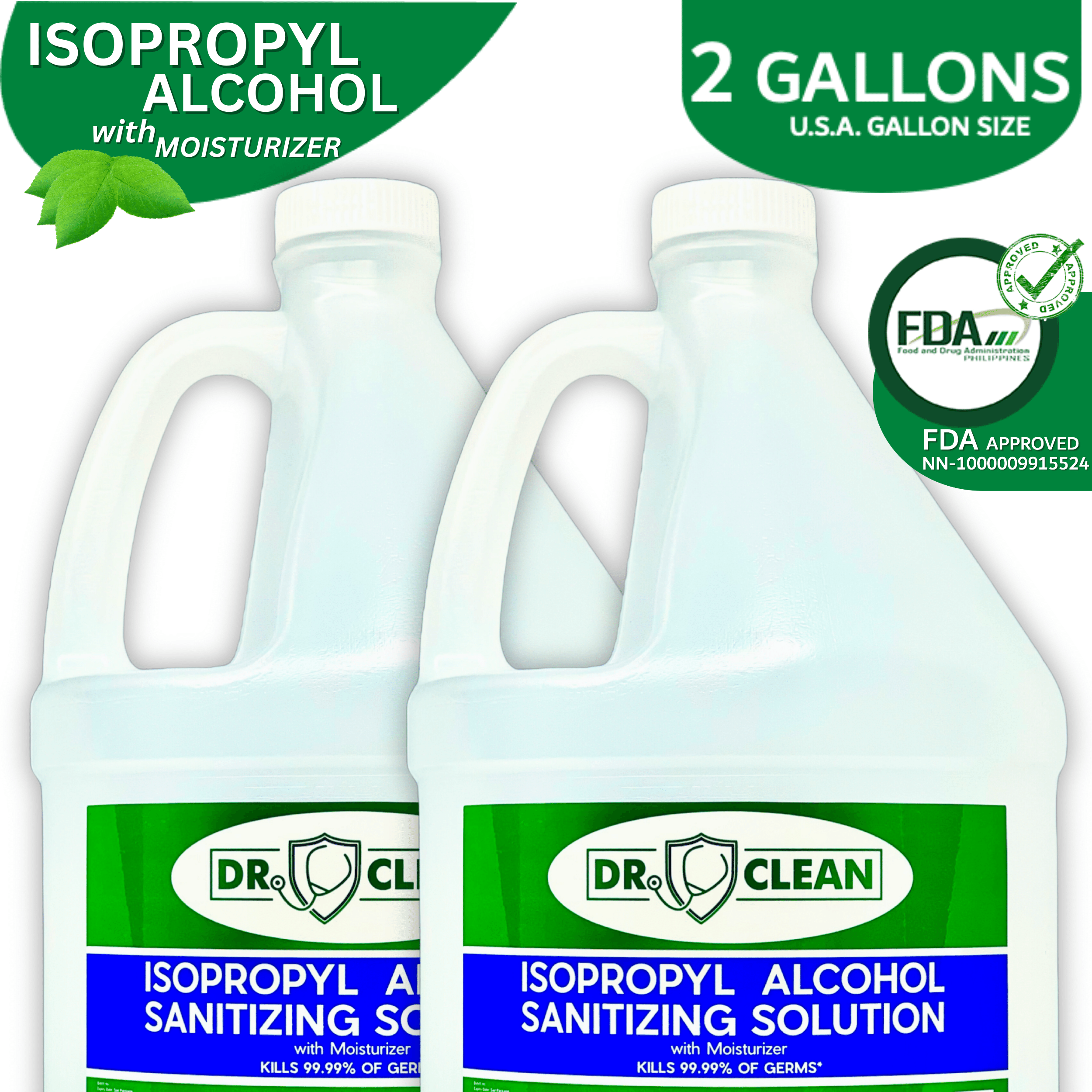 Dr. Clean 70% Isopropyl Alcohol with Moisturizer - 2 GALL