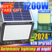 Outdoor Solar Flood Light 1200W IP67 LED with Remote Control