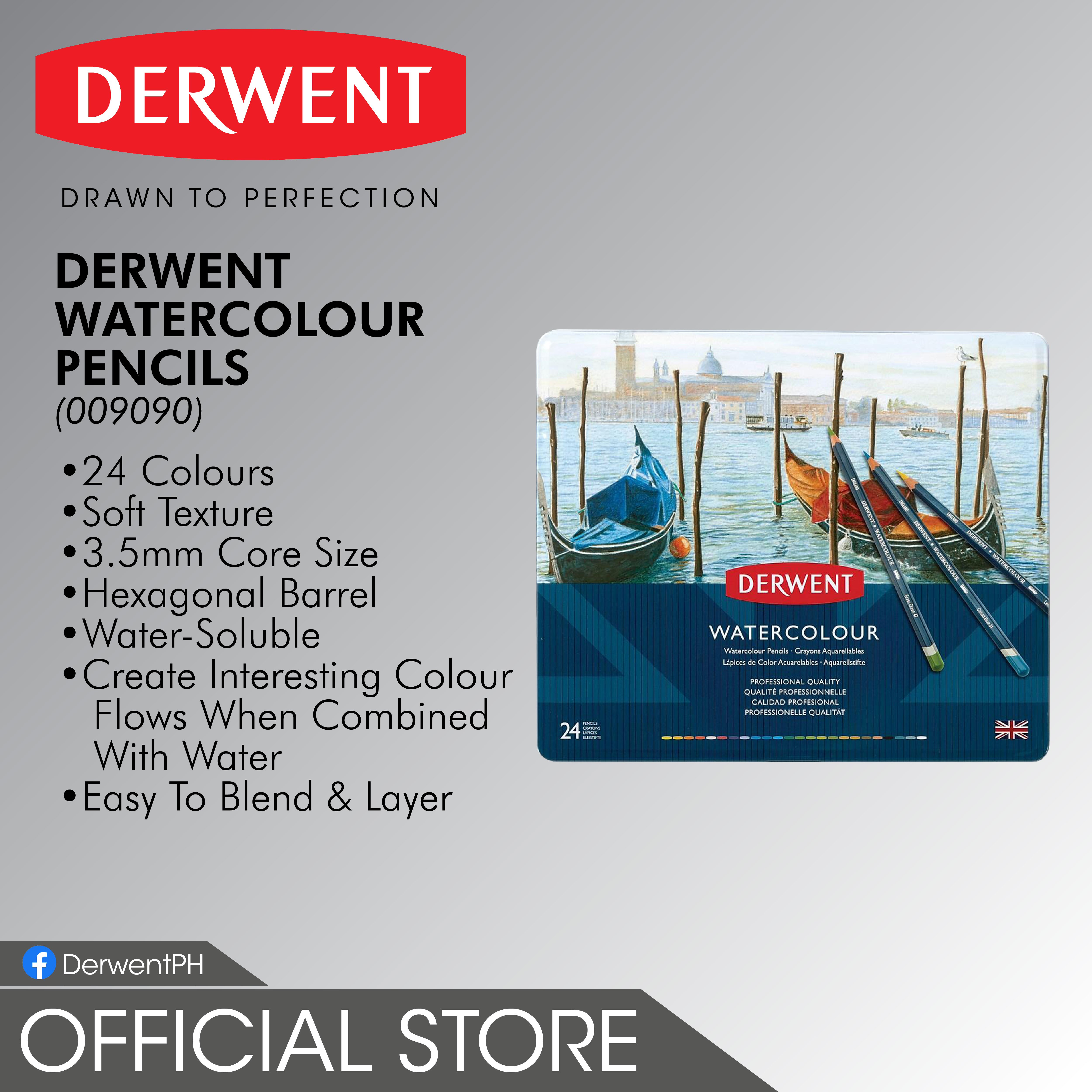 DERWENT Watercolour Coloured Pencils | 24 colors | 32883 Presyo 1,719 Piso*Libreng Shipping