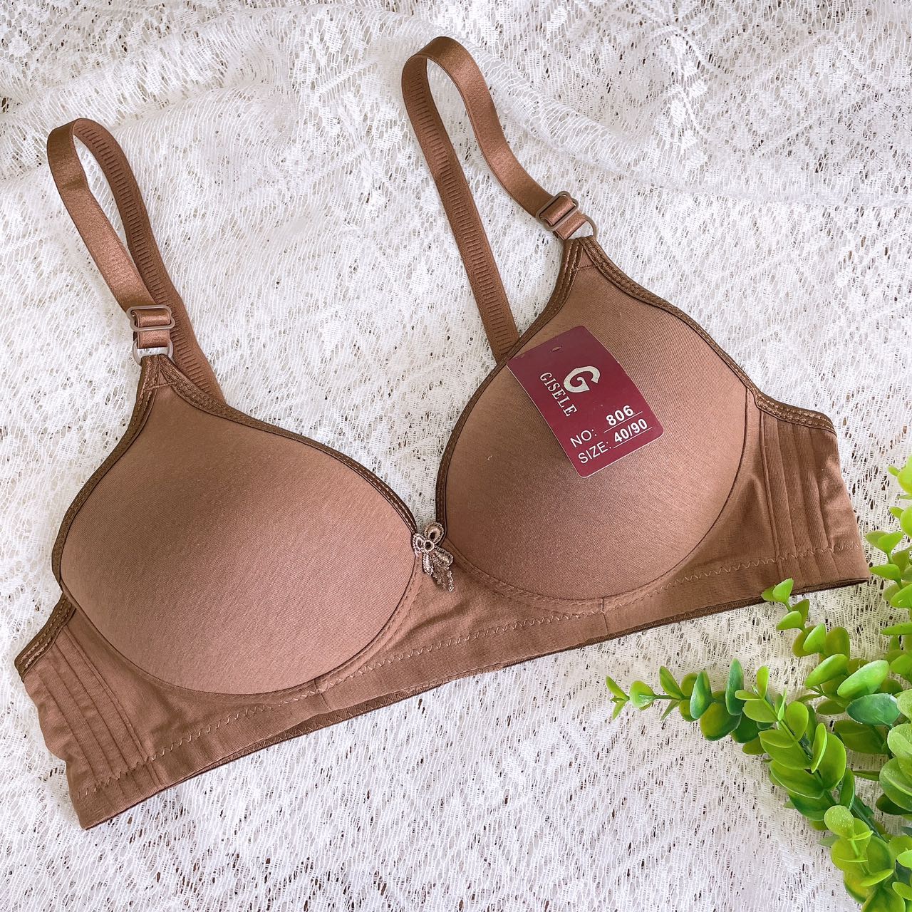 806 wireless bra adjustable strap plain,cotton w/ 2hooks full cup good for  ladies CupB size40-44