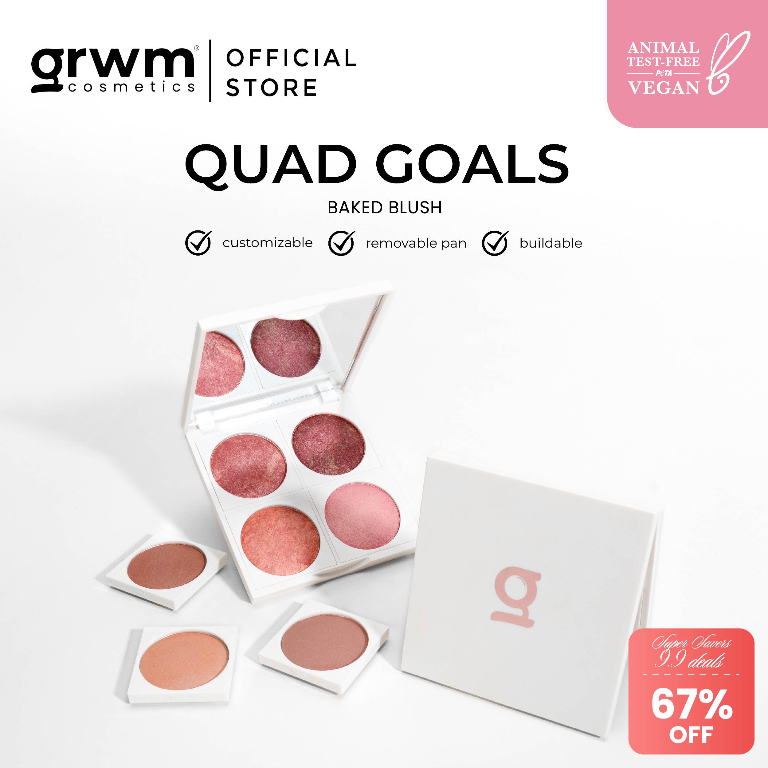 Discount on Grwm Cosmetics  shoes - SKU: Grwm Quad Goals Baked Blushes