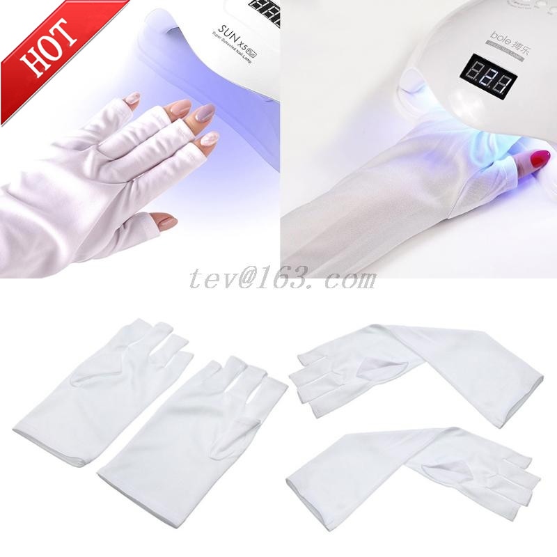 Manicure Gloves, Protection Stretchy Breathable Fingerless Fiber Cotton  Nail Lamp Gloves For Home Salon Anti UV Gloves For Gel Nail Lamp Fingerless  UV