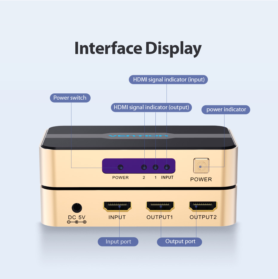 Vention ACBG0-EU/ Duplicateur HDMI Femelle - HDMI Mâle 2