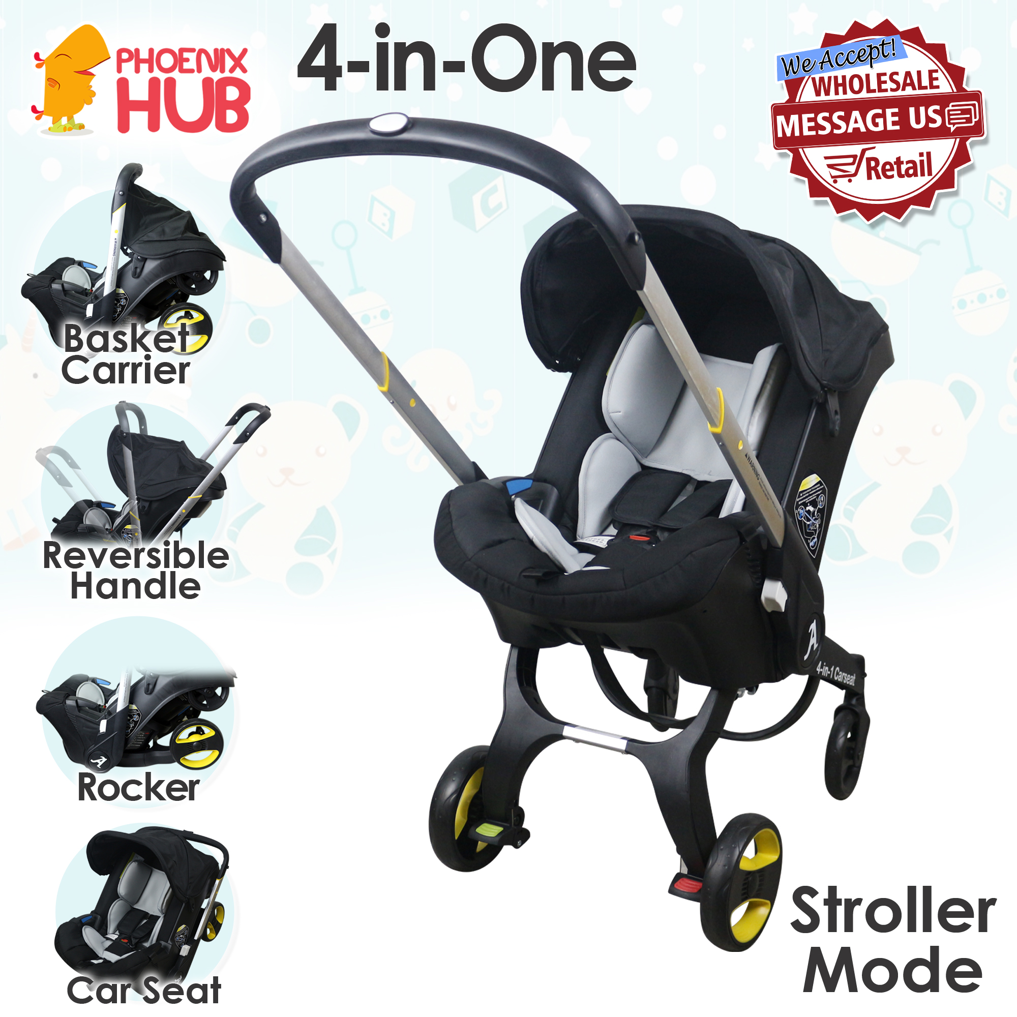 Phoenix Hub Baby Travel System Stroller with Car Seat