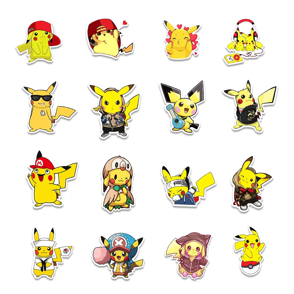 80pcs Pokemon GO Pikachu Stickers, Buy Luggage Skateboard Bumper Stickers  Decals with Cheap Price