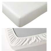 Plain White Cotton Fitted Bedsheet - DOUBLE Size 