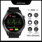 NORTH EDGE E102 Smartwatch: ECG-PPG Heart Rate, Oxygen, Temperature