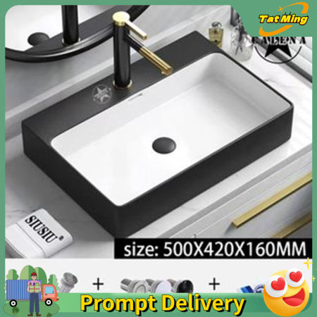 CALENA Ceramic Lavatory Basin for Bathroom, Faucet Not Included