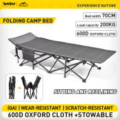 Extra Wide Camp Bed, 190CM, 200kg Capacity, Folding, Oxford