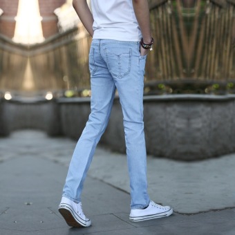 2016 Autumn Men's Fashion Slim Jeans Denim Trousers Feet Pants(Light Blue) June 2018 - 3 2016 Autumn Men's Fashion Slim Jeans Denim Trousers Feet Pants(Light Blue) - 3