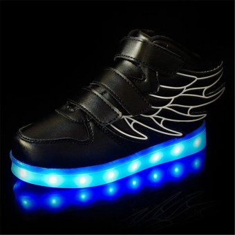 2016 Fashion LED Sneakers Sports Shoes LED Shoes For Kids Boys Girls USB Charging Flashing 7 Colors Sneakers June 2018 - 2 2016 Fashion LED Sneakers Sports Shoes LED Shoes For Kids Boys Girls USB Charging Flashing 7 Colors Sneakers - 2