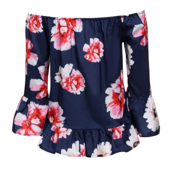 2016 Sexy Women Off Shoulder 3/4 Sleeve Floral Ruffles Blouse Tops (Dark Blue) May 2018 - 5 2016 Sexy Women Off Shoulder 3/4 Sleeve Floral Ruffles Blouse Tops (Dark Blue) - 5