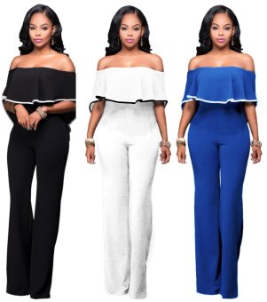 2017 Arrival Hot Sexy Off Shoulder Popular Jumpsuit For WomenFemale Girls Maxi Club Pants (White) - Intl June 2018 - 2 2017 Arrival Hot Sexy Off Shoulder Popular Jumpsuit for WomenFemale Girls Maxi Club Pants (White) - intl - 2