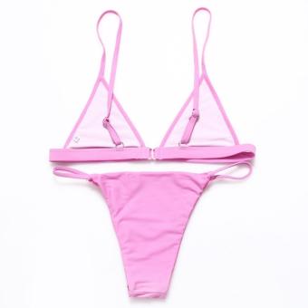 2017 Brazilian Women Sexy Halter Solid Swimsuit Beach BikiniSet(Pink) - Intl July 2018 - 2 2017 Brazilian Women Sexy Halter Solid Swimsuit Beach BikiniSet(Pink) - intl - 2