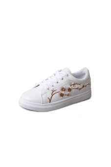 2017 Fashion Embroidery Embroidered Flower Lace-up Sneakers Whiteshoes - Gold - Intl May 2018 - 2 2017 fashion embroidery embroidered flower lace-up sneakers whiteshoes - gold - intl - 2