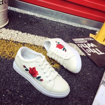 2017 New Embroidery Roses Lace Hong Kong And Taiwan Style ShoesKorean Version Of The Round Flat With The Board Shoes - Intl June 2018 - 2 2017 new embroidery roses lace Hong Kong and Taiwan style shoesKorean version of the round flat with the board shoes - intl - 2