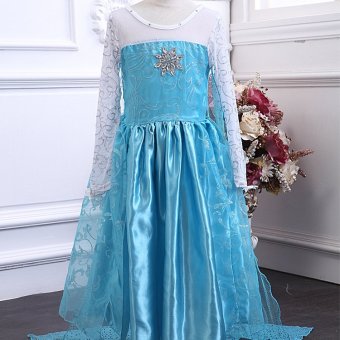 2017 New Frozen Frozen Girls Sleeve Princess Dress Dress Pattern Blue - Intl June 2018 - 2 2017 New Frozen Frozen Girls Sleeve Princess Dress Dress Pattern Blue - intl - 2