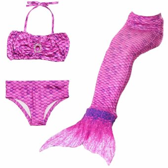 2017 New Style Summer 4-8Y Children Girls Fuchsia Mermaid TailPrincess 3pcs/set Swimsuit Kids Bathing Suit Costume S003 - Intl June 2018 - 4 2017 New Style Summer 4-8Y Children Girls Fuchsia Mermaid TailPrincess 3pcs/set Swimsuit Kids Bathing Suit Costume S003 - intl - 4