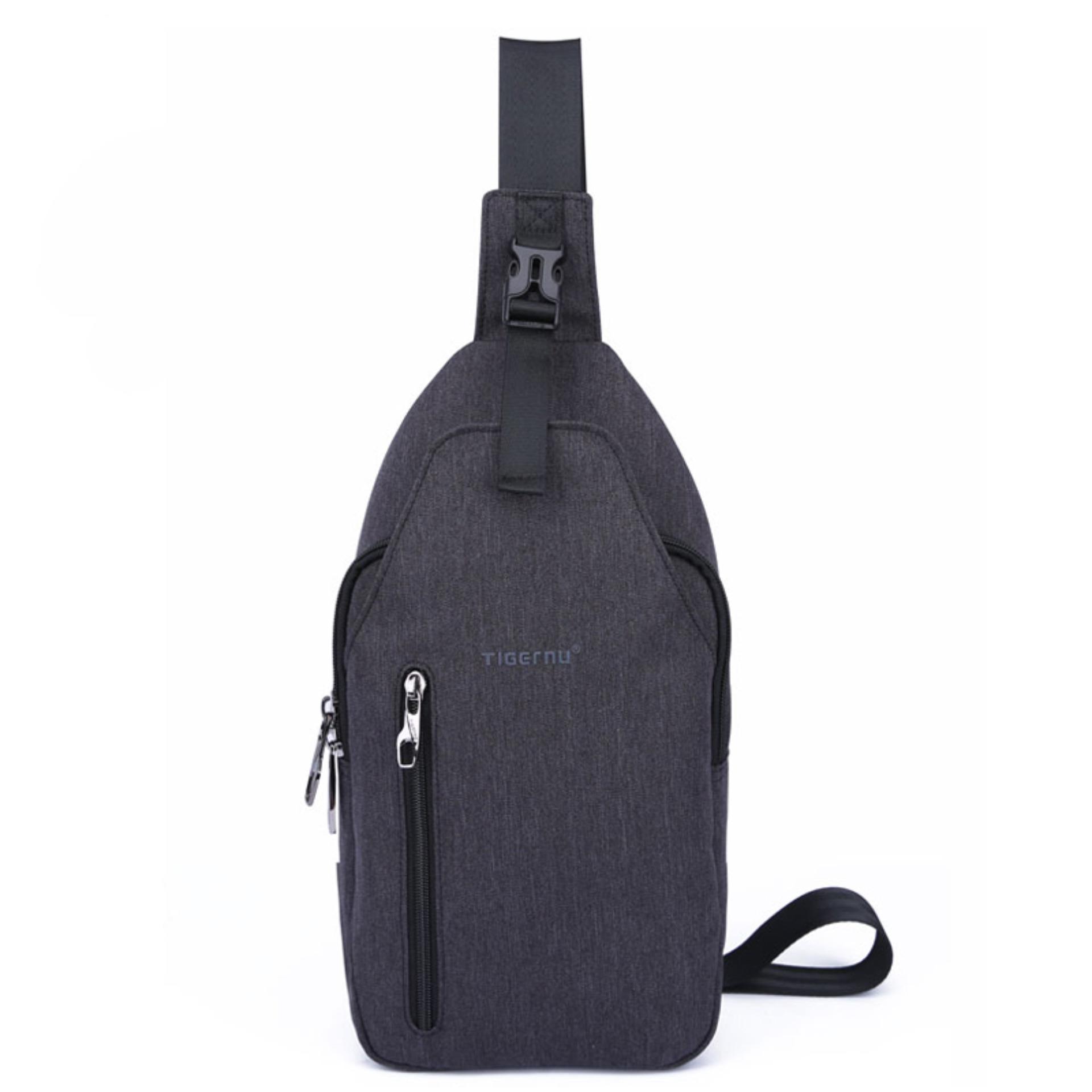 2018 Tigernu Brand Size L Waterproof Oxford Fabric Sling Phone Chest BagT-B8027(Black Grey) - intl Philippines
