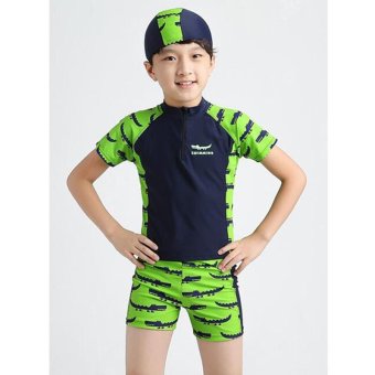 3-13Y Children Little Boy Swimsuit Rashguard Summer Two Piece Kids Swimwear Bathing Suit Beachwear (Hat+Shorts+Tops) - Intl June 2018 - 5 3-13Y Children Little Boy Swimsuit Rashguard Summer Two Piece Kids Swimwear Bathing Suit Beachwear (Hat+Shorts+Tops) - intl - 5