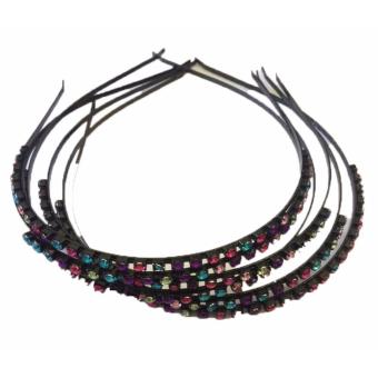 3 Pcs Hair Band Black Metal With Multi Color Rhinestone Headband26g June 2018 - 3 3 Pcs Hair Band Black Metal with Multi Color Rhinestone Headband26g - 3
