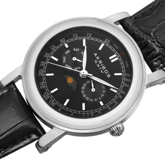 Akribos XXIV Men's Black Leather Strap Watch AK632SSB July 2018 - 4 Akribos XXIV Men's Black Leather Strap Watch AK632SSB - 4