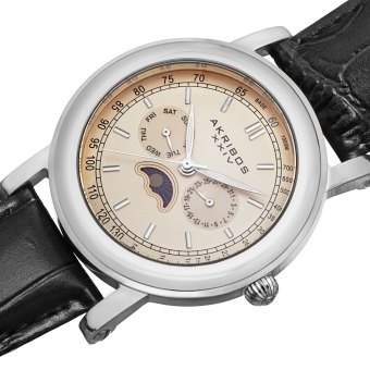 Akribos XXIV Men's Black Leather Strap Watch AK632SSW June 2018 - 3 Akribos XXIV Men's Black Leather Strap Watch AK632SSW - 3