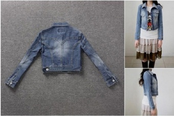 Autmn Womens Girls Sweet Princess Slim Crop Denim Jackets June 2018 - 5 Autmn Womens Girls Sweet Princess Slim Crop Denim Jackets - 5