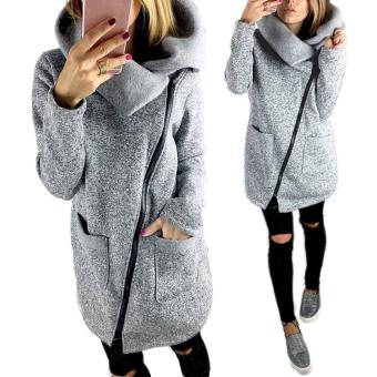 Autun Winter Clothes War Fleece Jacket Slant Zipper Collared Coat June 2018 - 2 Autun Winter Clothes War Fleece Jacket Slant Zipper Collared Coat - 2