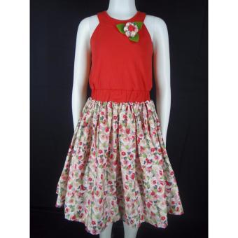 Big Joy 51074 Kids Girl's Comfy Cotton Dress With Floral Skirt With Applique Pompom Flower June 2018 - 2 Big Joy 51074 Kids Girl's Comfy Cotton Dress with Floral Skirt with Applique Pompom Flower - 2