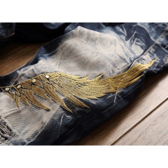 Big Size 29-42 Men Jeans Ripped Slim Fit Hip Hop Denim Trousers Holes Men`s Jeans High Quality Motorcycle Pants Punk Homme Embroidery - Black - Intl June 2018 - 4 Big Size 29-42 Men Jeans Ripped Slim Fit Hip Hop Denim Trousers Holes Men`s Jeans High Quality Motorcycle Pants Punk Homme Embroidery - Black - intl - 4