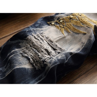 Big Size 29-42 Men Jeans Ripped Slim Fit Hip Hop Denim Trousers Holes Men`s Jeans High Quality Motorcycle Pants Punk Homme Embroidery - Black - Intl June 2018 - 5 Big Size 29-42 Men Jeans Ripped Slim Fit Hip Hop Denim Trousers Holes Men`s Jeans High Quality Motorcycle Pants Punk Homme Embroidery - Black - intl - 5