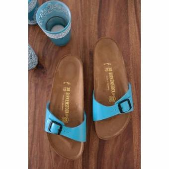 Birkenstock Women Madrid Birko-Flor Lack Flat Slippers (Mint Blue) June 2018 - 3 Birkenstock Women Madrid Birko-Flor Lack Flat Slippers (Mint Blue) - 3