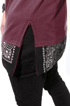 BLKSHP Black Bandana Hem Longline Tee (Maroon) June 2018 - 4 BLKSHP Black Bandana Hem Longline Tee (Maroon) - 4